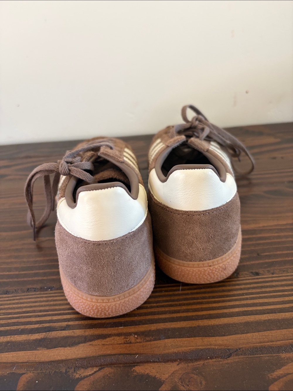 adidas Brown Suede Spezial Sneakers with Cream Stripes - Picture 6 of 6